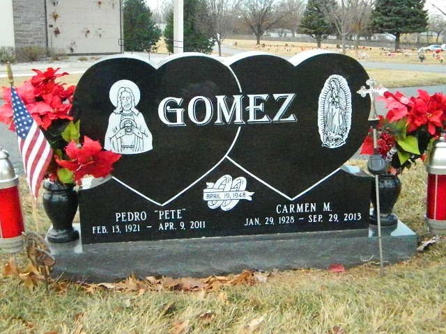 Completed custom granite memorial by Pulverente Monument Company