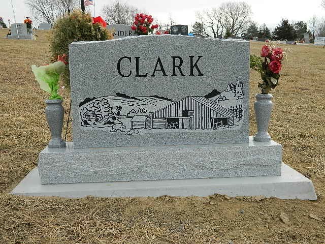 Completed custom granite memorial by Pulverente Monument Company