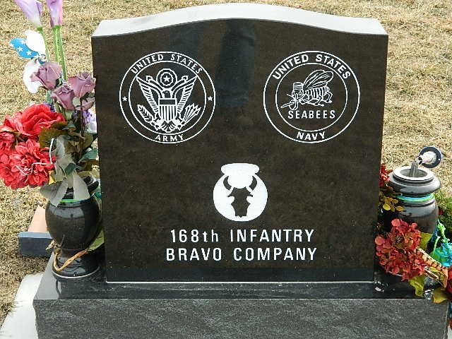Completed custom granite memorial by Pulverente Monument Company
